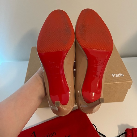 Christian Louboutin Simple Pump in 85mm nude patent leather size 37.5 - Picture 6 of 9